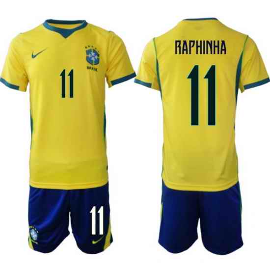 Youth Brazil 2026 FIFA World Cup Yellow Home Soccer Jersey RAPHINHA #11